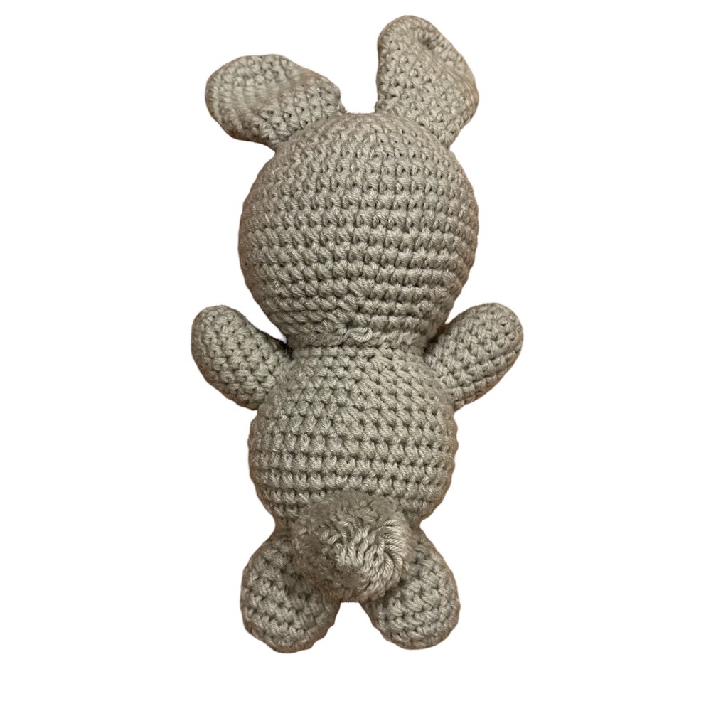 Crocheted Gray Stuffed Bunny Rabbit - Picture 2 of 4